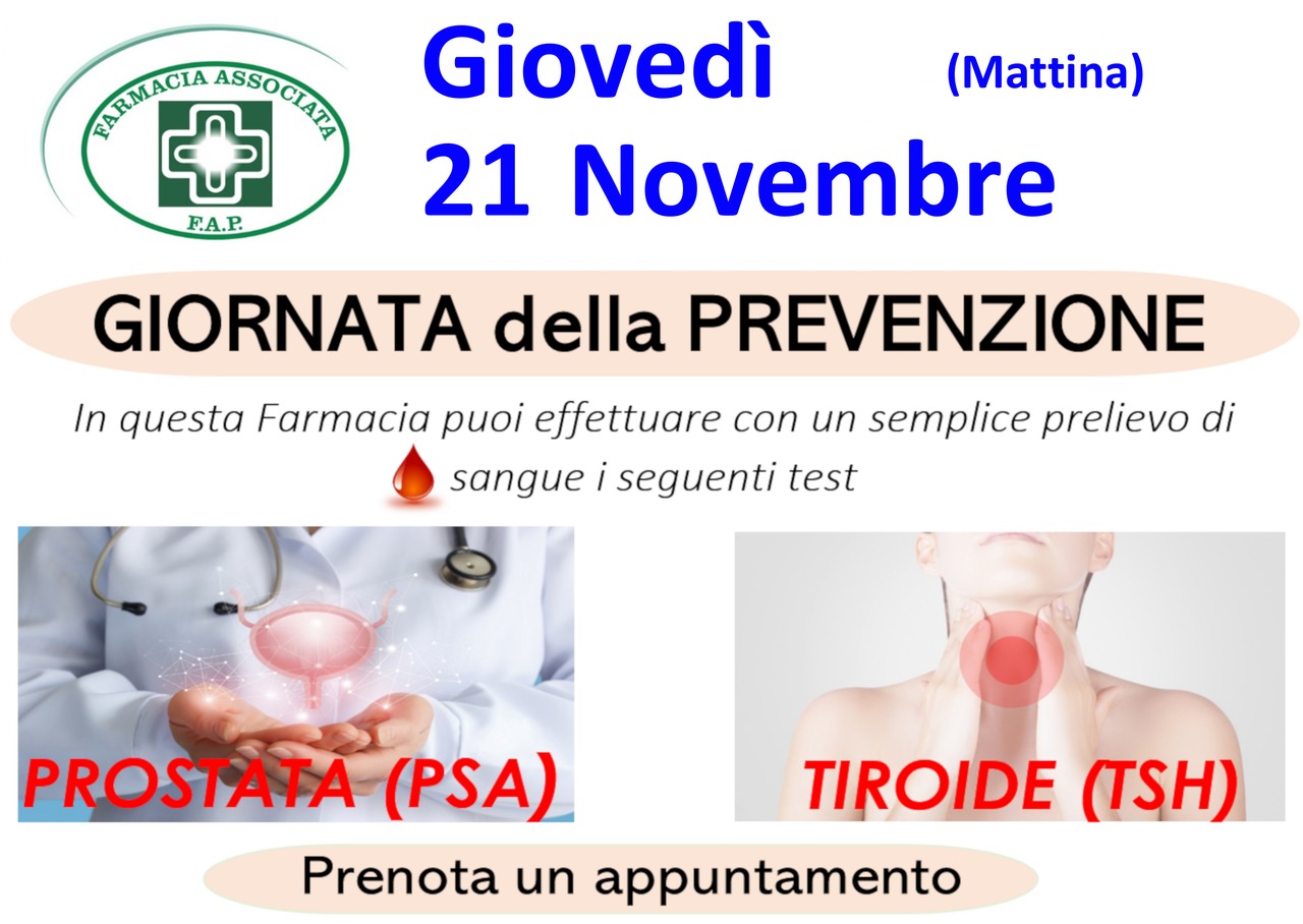 Prevenzione TSH (Tiroide) e PSA (Prostata)